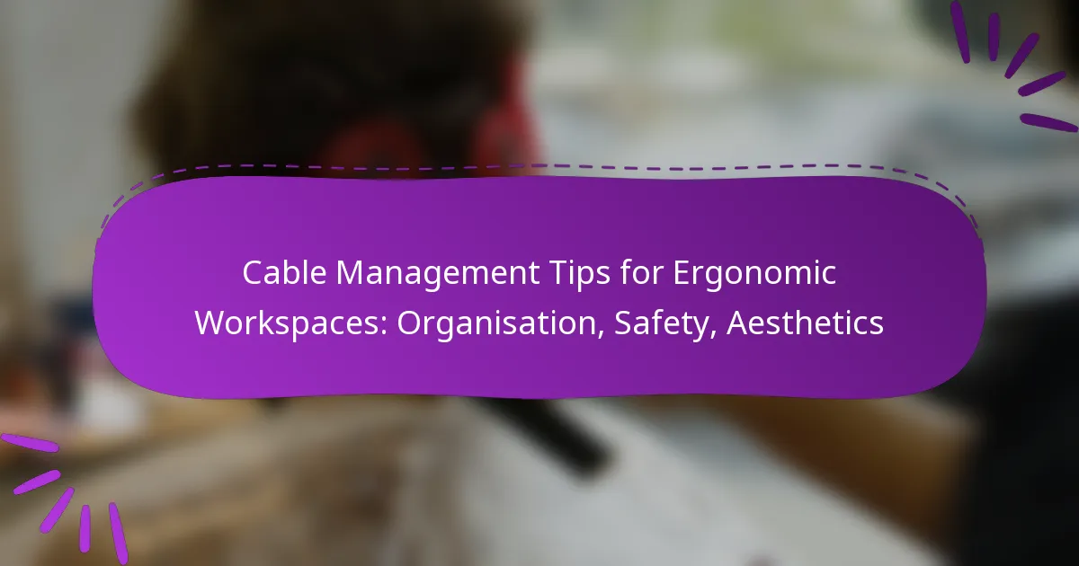Cable Management Tips for Ergonomic Workspaces: Organisation, Safety, Aesthetics