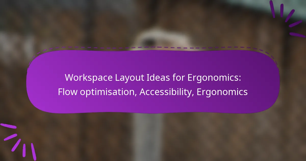 Workspace Layout Ideas for Ergonomics: Flow optimisation, Accessibility, Ergonomics