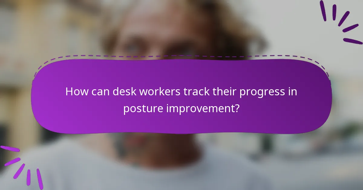 How can desk workers track their progress in posture improvement?